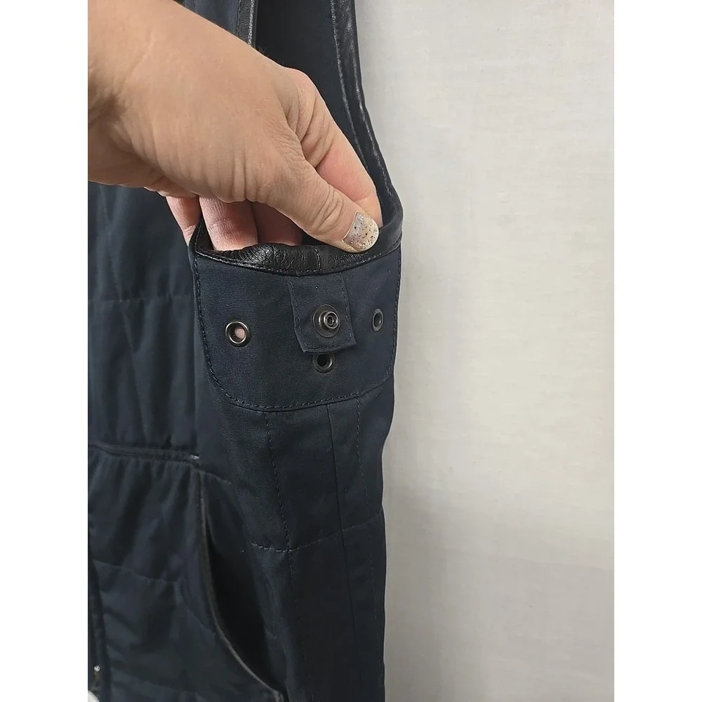Vintage Polo Ralph Lauren Quilted Vest Jacket Size XL Pockets Navy Blue Full Zip